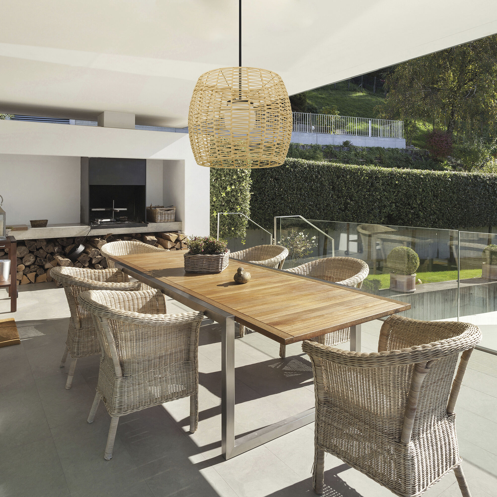 Aruba LED 24 inch Sand Black Outdoor Pendant